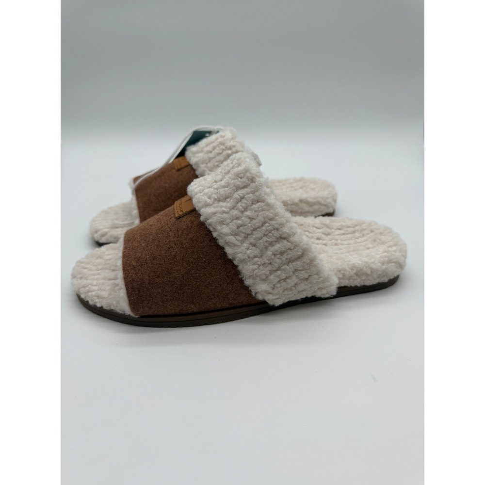 Revitalign Juniper Slip Women 7.5B Brown Faux Shearling‎ Slide Sandals
